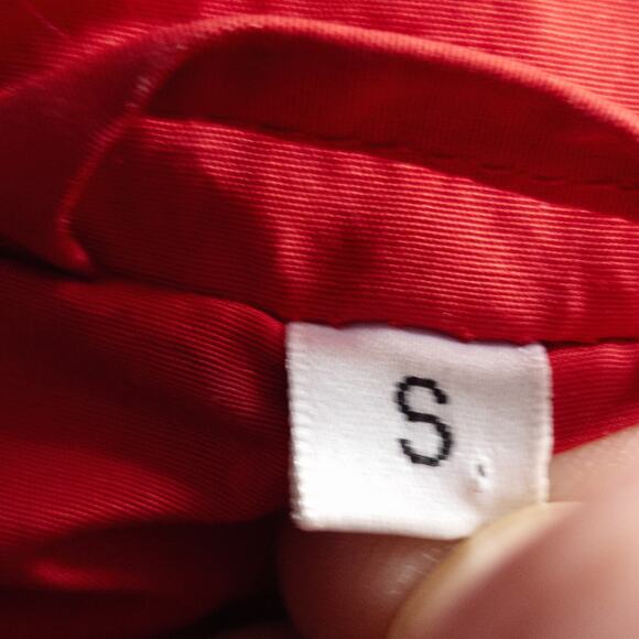 Gina Laura Selection Cropped Moto Jacket Red Belted Size S City Ready - Picture 8 of 11